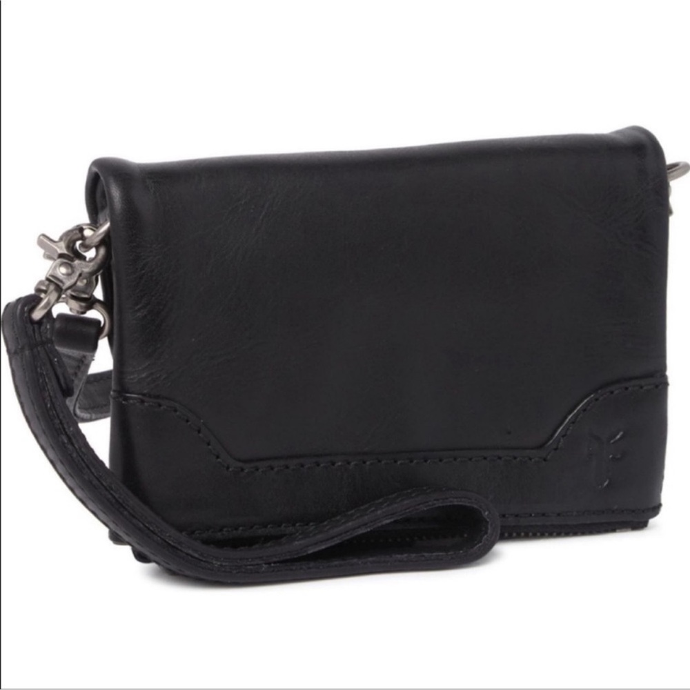 Frye Leather Melissa Stadium Crossbody & Wristlet, Black NWT
